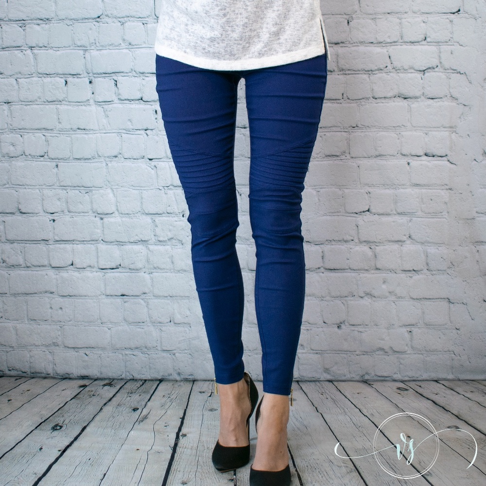 Last Pair❗️Royal Blue Moto Jeggings